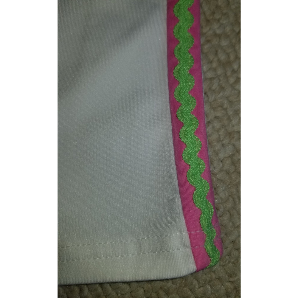 VINTAGE Y2K Womens Top-LILLY PULITZER-white stretch knit athletic w/shelfbra-S - Picture 4 of 5